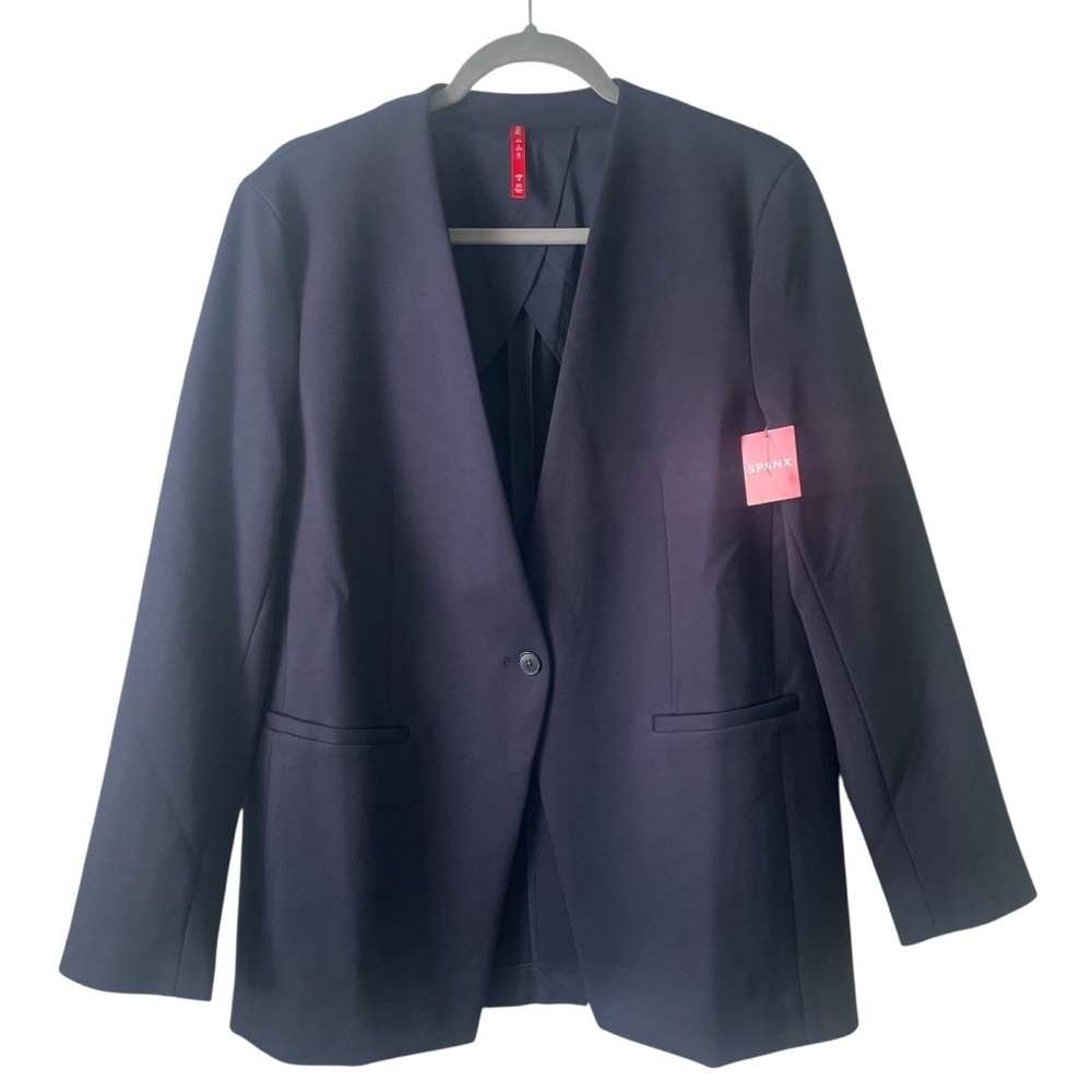 Spanx Perfect Collarless Blazer in Classic Navy Large NWT - Picture 4 of 13